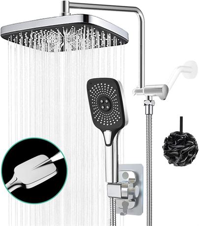 12" Rain Shower Head with Handheld Spray