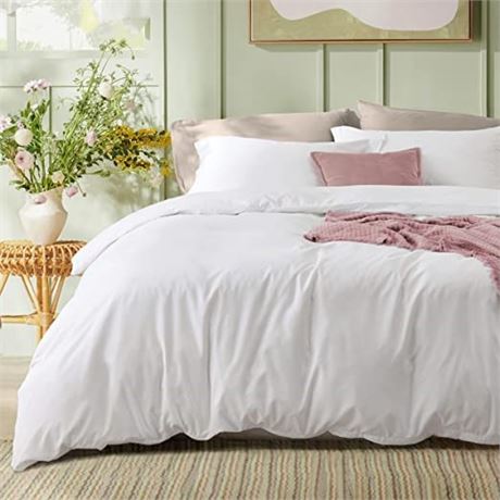 Bedsure Twin Duvet Cover, 68x90-Inch, Twin, White