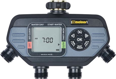 Melnor Digital Water Electronic Hose Timer, 4 Zone, Black/Gray