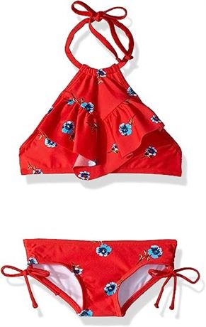 Kanu Surf Girls' Morgan Ruffle Halter Bikini 2-Piece Swimsuit, 12