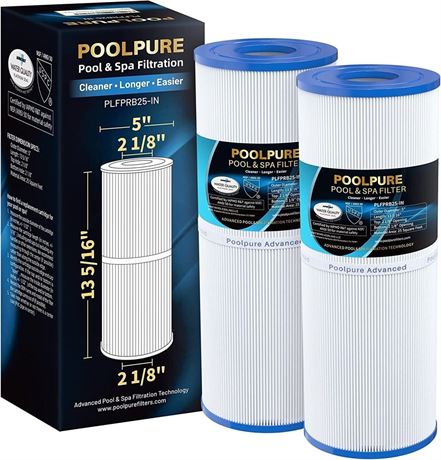 PoolPure PLFPRB24-IN Pool/Spa Filter, 2-Pack