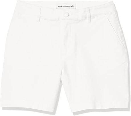 Amazon Essentials Women's 5" Inseam Chino Short, Size 6, White