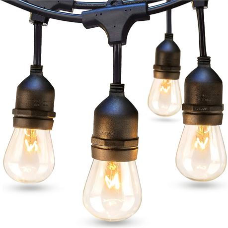 addlon 48 FT Outdoor String Lights, 15 Hanging Sockets - NO BULBS