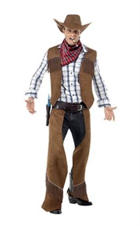 Smiffys Fringe Cowboy Costume, Brown (Size M)