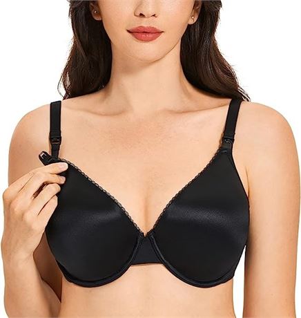 Gratlin Womens' Underwire Nursing Bras, Lightly Padded Maternity Bra, 34B