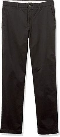 Goodthreads Men's Slim-Fit Washed Comfort Stretch Chino Pant, 32x28, Black