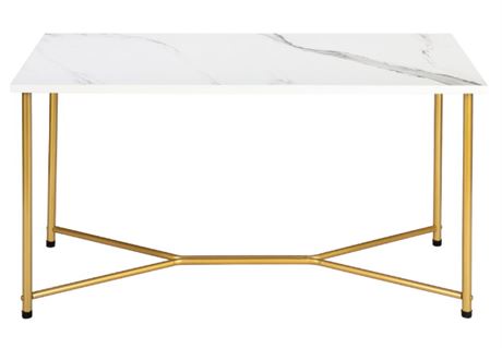 HODELY Coffee Table Stylish Y-leg Design Rectangle White