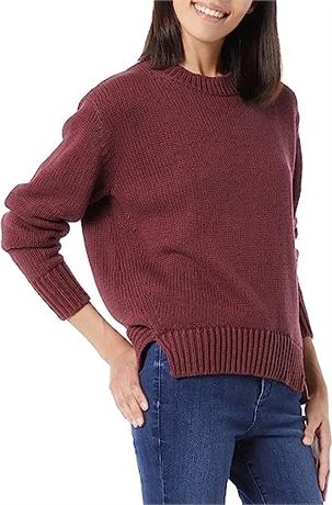 Daily Ritual Women's Oversized Long-Sleeve Boxy Crewneck Sweater, Med