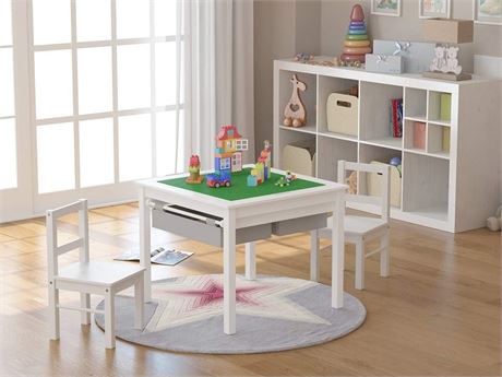 UTEX Wooden 2 in 1 Kids Construction Play Table