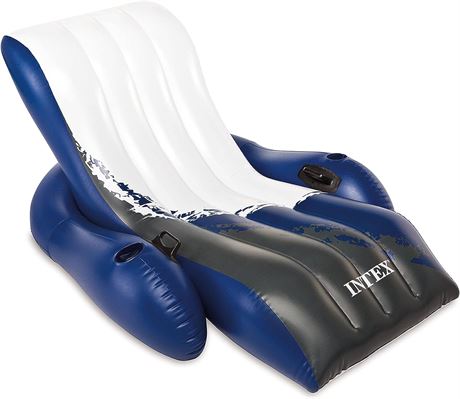 Intex Floating Recliner Inflatable Lounge, 71in X 53in, Multicolor