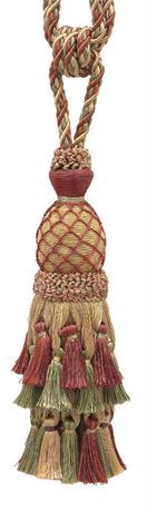 DecoPro Wine, Gold, & Green Large Drapery Tassel Tieback