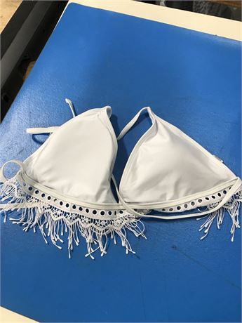 RelleCiga White Bikini Top Fringed - XL