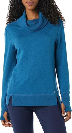 Amazon Essentials Women's Long-Sleeve Funnel Neck Sweater, Medium, Teal