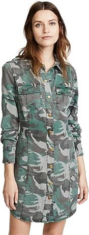 Pam & Gela Women's Camo Shirt Dress W/Corset, Small