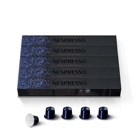 Nespresso Capsules OriginalLine, Kazaar Intenso, 10 Count, Pack of 5