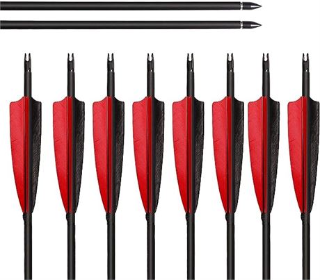 RCHERY SHARLY Feather Fletched Arrows for Compound Bow,Traditional Bows