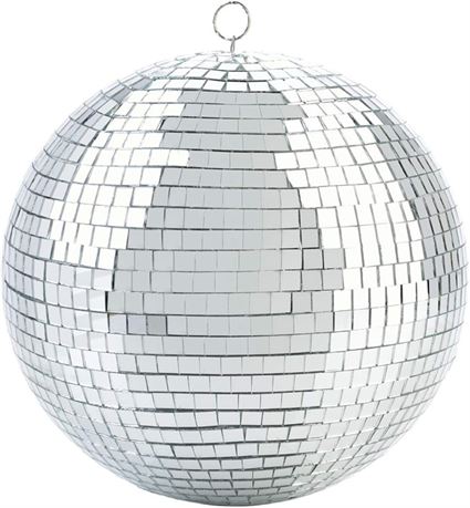 Disco Mirror Ball Silver Hanging Balls for Disco, 10"