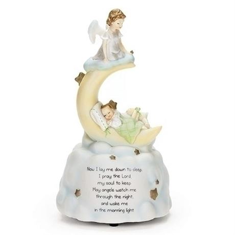 Roman Sweet Dreams Guardian Angel Baby Prayer Music Figurine Statue