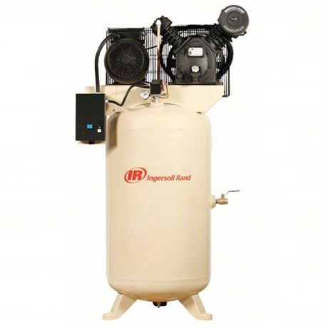 INGERSOLL RAND Electric Air Compressor:7.5 hp, 2 Stage, Vertical, 80 gal- Damage