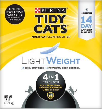 Purina Tidy Cats Multi Cat, 4in1 Low Dust, Clumping Cat Litter, 17 Lb. Box