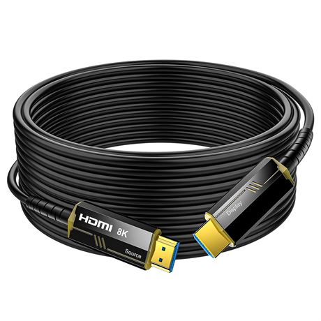 DGHUMEN 8K Fiber Optic HDMI 2.1 Cable, 50Feet