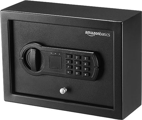 Amazon Basics Small Slim Desk Drawer Security Safe with Keypad