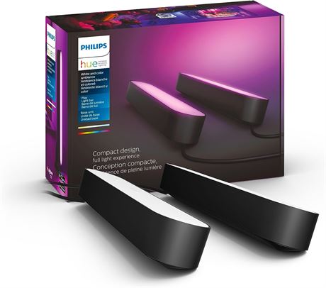 Philips Hue Play White & Color Smart Light, 2 Pack