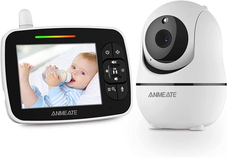 ANMEATE Baby Monitor with Remote Pan-Tilt-Zoom Camera, 3.5� Large Display