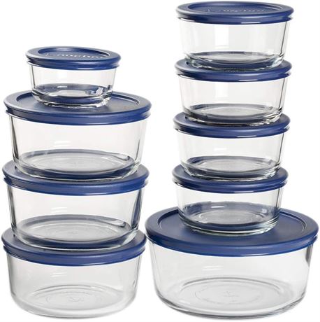 Anchor Hocking SnugFit 18-piece Glass Food Storage Containers with Lids