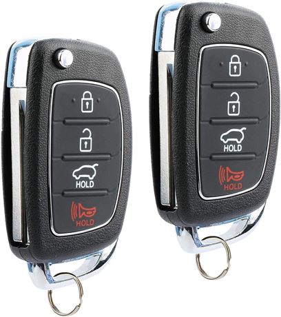 Flip Key fits 2013-2015 Hyundai Santa Fe Keyless Entry Remote Fob, Set of 2