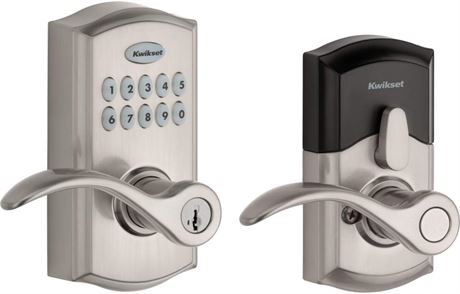 Kwikset SmartCode 955 Keypad Electronic Lever Door Lock, Satin Nickel