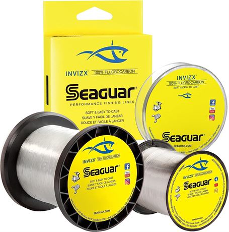 Seaguar Invizx Freshwater 100% Fluorocarbon Fishing Line, Clear