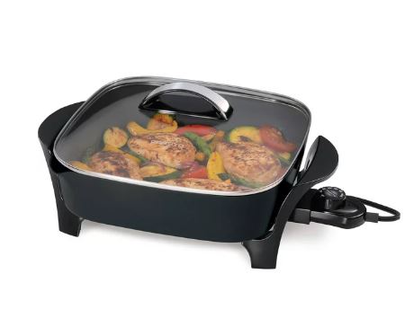 Presto 06852 16-Inch Electric Skillet with Glass Cover, Black