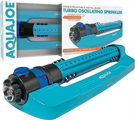 Aqua Joe AJ-OMS18-TRB Indestructible 4500 Sq Ft Turbo Oscillating Sprinkler