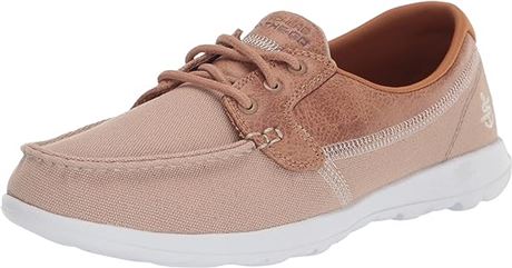 Skechers Performance Women's Go Walk Lite-15430 Boat Shoe,natural,9.5 M US