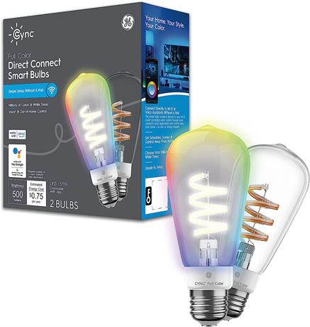 GE Lighting CYNC Smart LED Light Bulbs, Color Changing - 2 Pack -