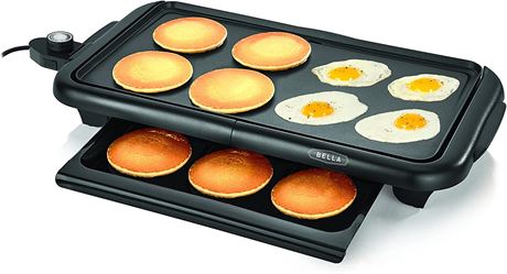 BELLA 10" x 18" Electric Griddle with Warming Tray