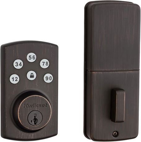 Kwikset Powerbolt Electronic Door Lock 5-Button Keypad - Venetian Bronze