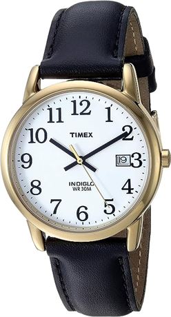 Timex Men's T2H291 Easy Reader 35mm Black Leather Strap Watch