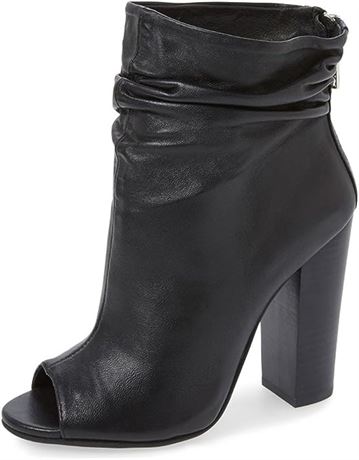 FSJ Women Stylish Peep Toe Slouch Ankle Boots, size 12