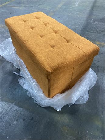 Orange Storage Ottoman