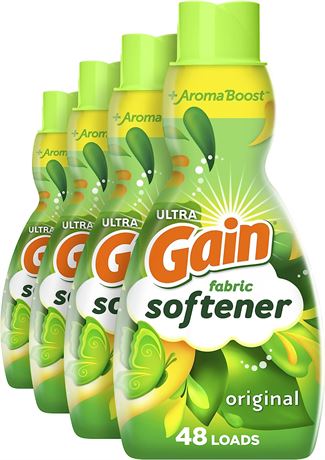 Gain Laundry Fabric Softener Liquid, Original Scent, 41 Fl Oz - 4 Pack