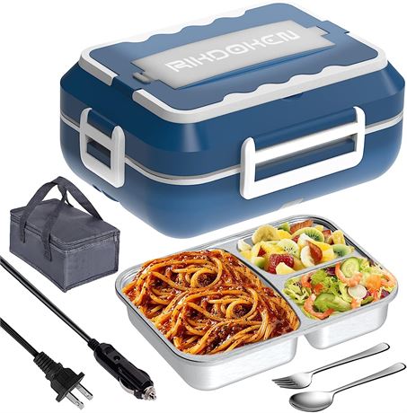 RIKDOKEN [60W Faster Heat] Electric Lunch Box for Car Truck Work Home