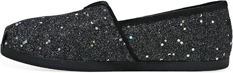 TOMS Women's Alpargata Loafer Flat, Black Cosmic Glitter, 6.5