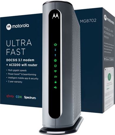 Motorola Ultra-Fast DOCSIS 3.1 Cable Modem with AC3200 Dual Band Router