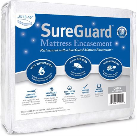 Queen (13-16 in. Deep) SureGuard Mattress Encasement