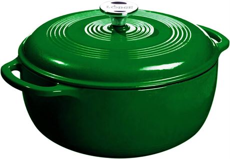 Lodge 6 Quart Enameled Cast Iron Dutch Oven with Lid - Evergreen