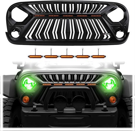 SEVEN SPARTA Front Grill Compatible with Jeep Wrangler JK/JKU