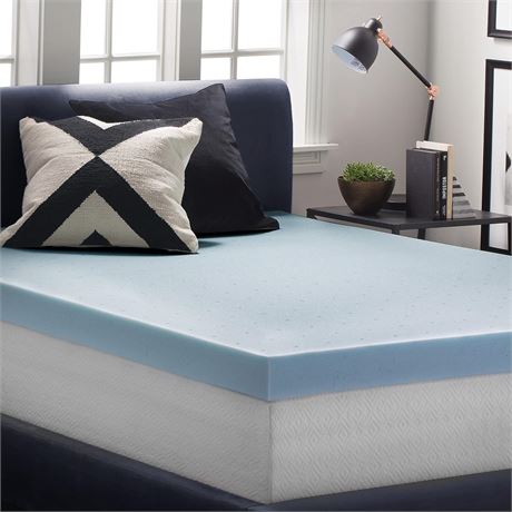 LUCID 4 Inch Gel Memory Foam Mattress Topper - King