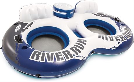 Intex River Run II 2-Person Pool Tube Float with Attached Cooler & Repair Kit